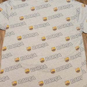 FC Barcelona Barça All-Over Print Tee (Large) Mens Shirt Fits Like Medium